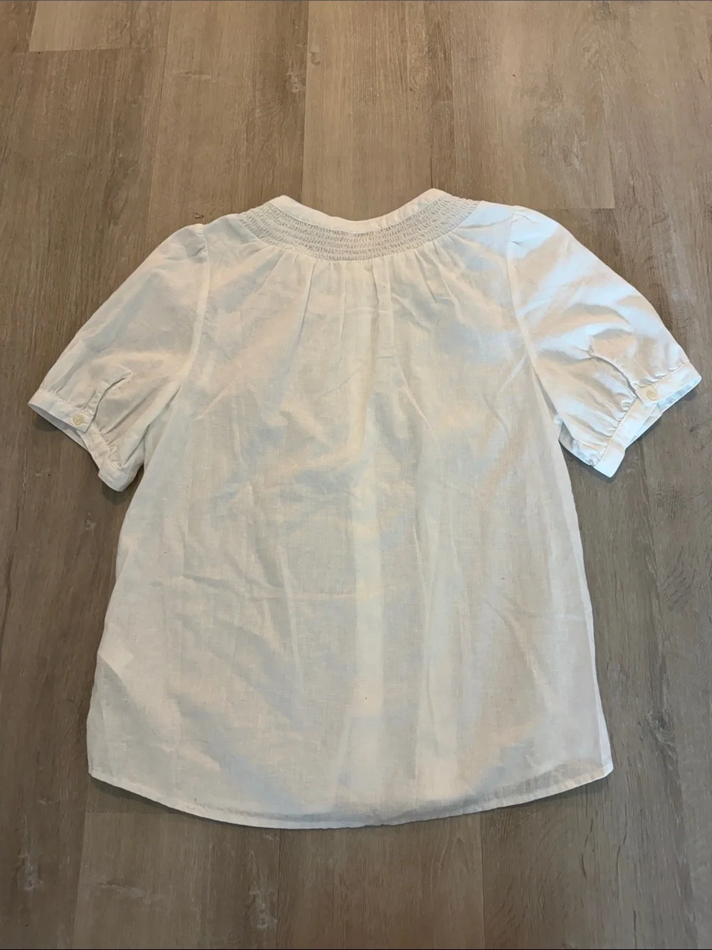 J. Crew Linen-blend short-sleeve smock neck top